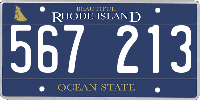 RI license plate 567213