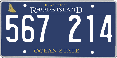 RI license plate 567214