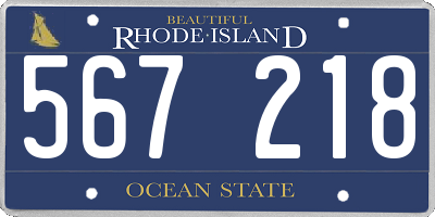 RI license plate 567218