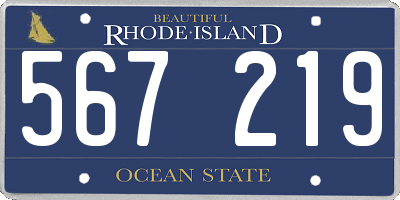 RI license plate 567219
