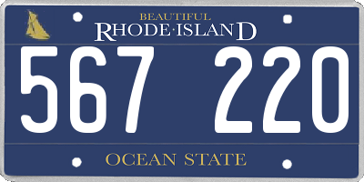 RI license plate 567220