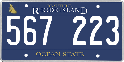 RI license plate 567223