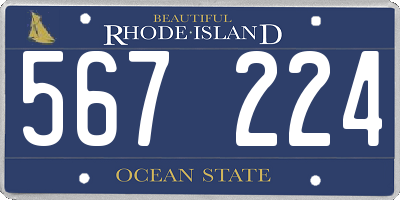 RI license plate 567224