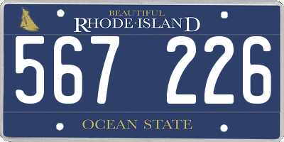 RI license plate 567226