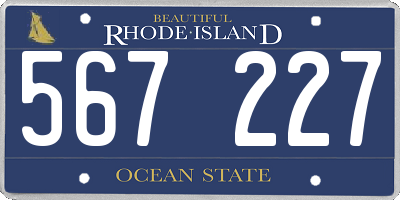 RI license plate 567227
