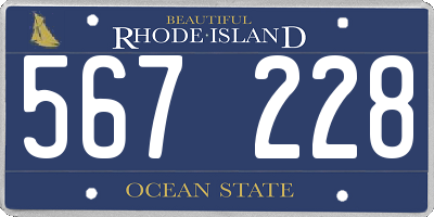 RI license plate 567228