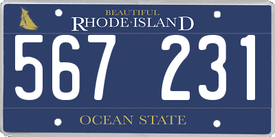 RI license plate 567231