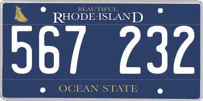 RI license plate 567232