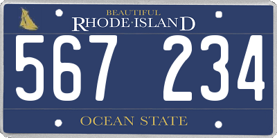 RI license plate 567234