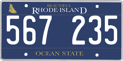 RI license plate 567235
