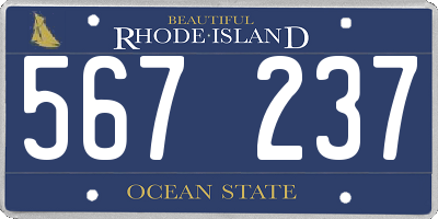 RI license plate 567237