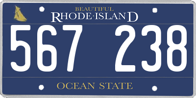 RI license plate 567238