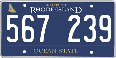 RI license plate 567239