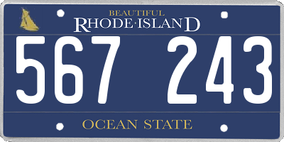 RI license plate 567243