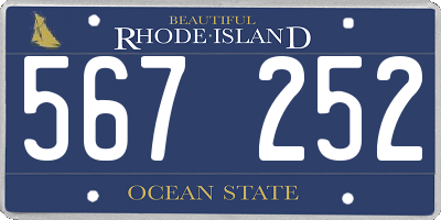 RI license plate 567252