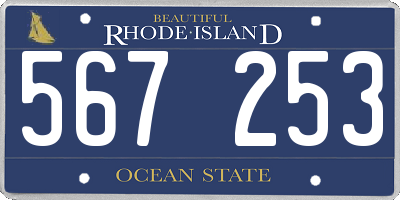 RI license plate 567253