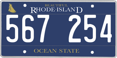 RI license plate 567254