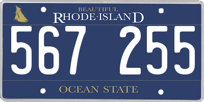 RI license plate 567255