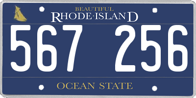 RI license plate 567256