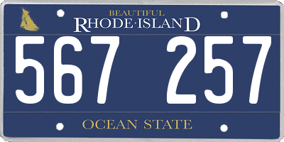 RI license plate 567257