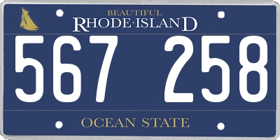 RI license plate 567258