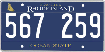 RI license plate 567259