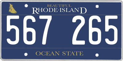 RI license plate 567265
