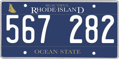 RI license plate 567282