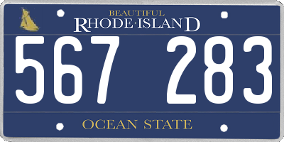 RI license plate 567283