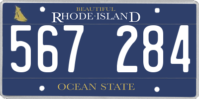 RI license plate 567284