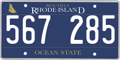 RI license plate 567285