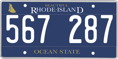 RI license plate 567287
