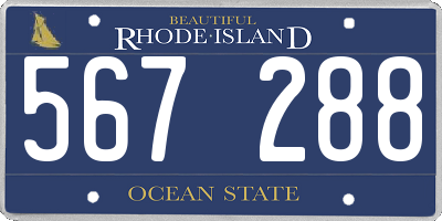 RI license plate 567288