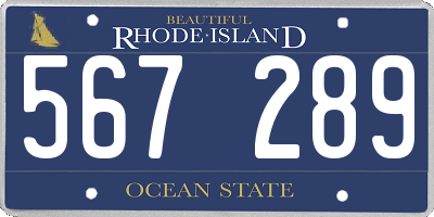RI license plate 567289