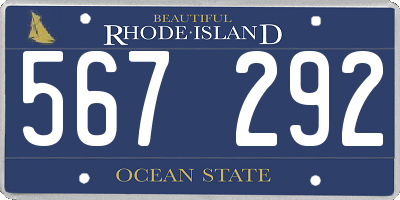 RI license plate 567292