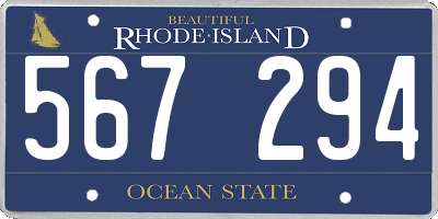 RI license plate 567294