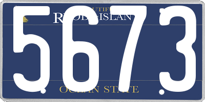 RI license plate 5673