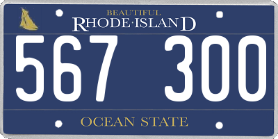 RI license plate 567300