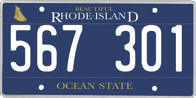 RI license plate 567301