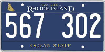 RI license plate 567302
