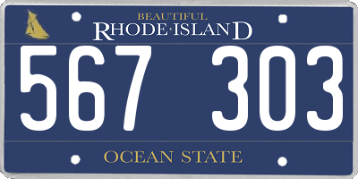 RI license plate 567303