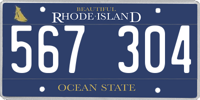 RI license plate 567304