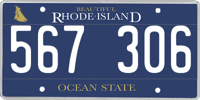 RI license plate 567306
