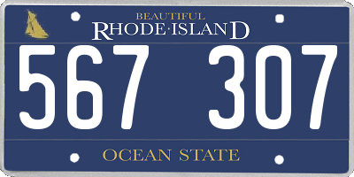 RI license plate 567307