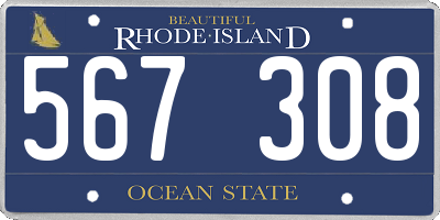 RI license plate 567308