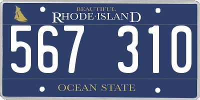 RI license plate 567310