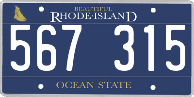 RI license plate 567315