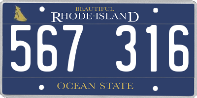 RI license plate 567316