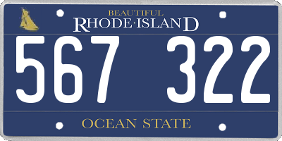 RI license plate 567322