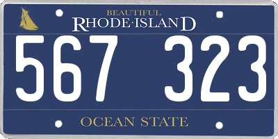 RI license plate 567323
